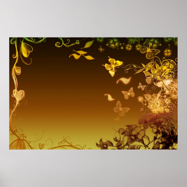 Flowers and Butterflies Poster (Front)