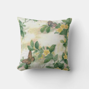 Flowers And Butterflies Reversible Pillow