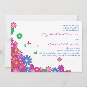 Flowers and Butterflies -save the date cards