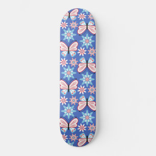 Flowers and butterflies skateboard