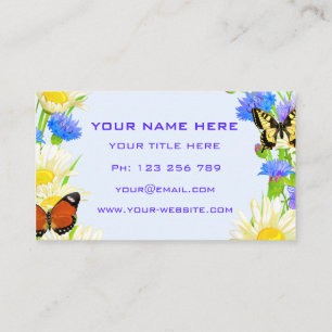 Flowers and Butterflies Spring Frame Professional Business Card