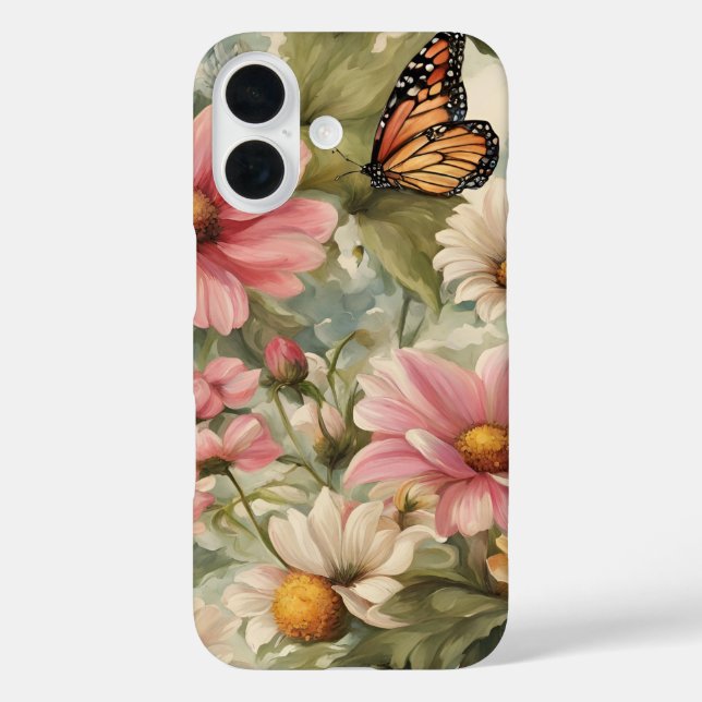 Flowers and Butterfly Art Work iPhone / iPad case (Back)