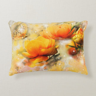 Flowers and Butterfly Decorative Cushion