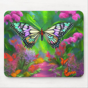 Flowers And Butterfly Mousepad