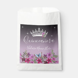 Flowers and Butterfly Princess Quinceanera Favour Bag