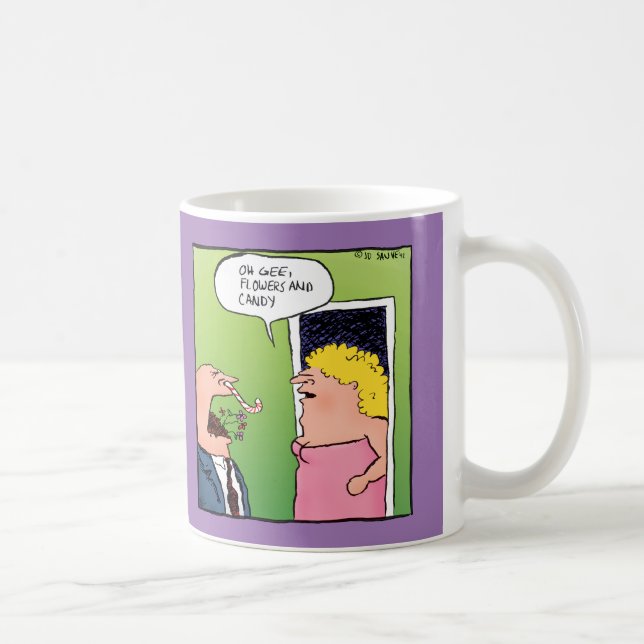 Flowers and Candy Romantic Cartoon Coffee Mug (Right)