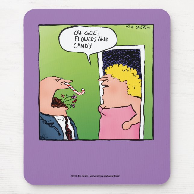 Flowers and Candy Romantic Cartoon Mouse Pad (Front)
