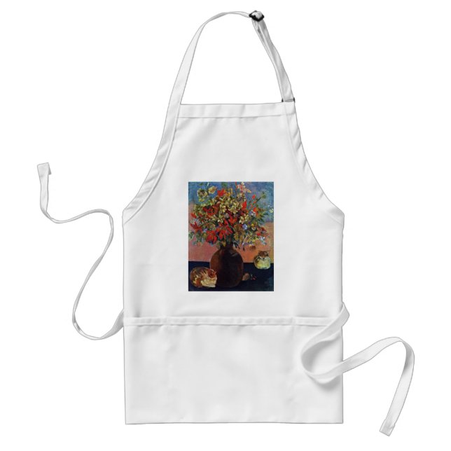 Flowers And Cats By Gauguin Paul (Best Quality) Standard Apron (Front)