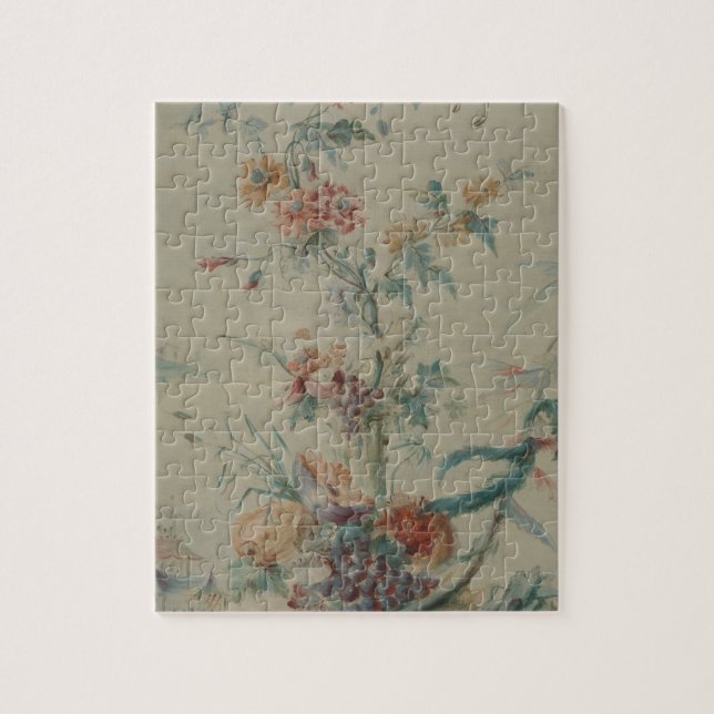 Flowers and Chinoiserie Jigsaw Puzzle (Vertical)