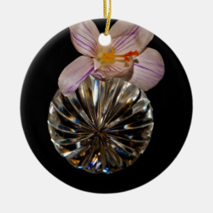 Flowers and Crystal Ceramic Tree Decoration