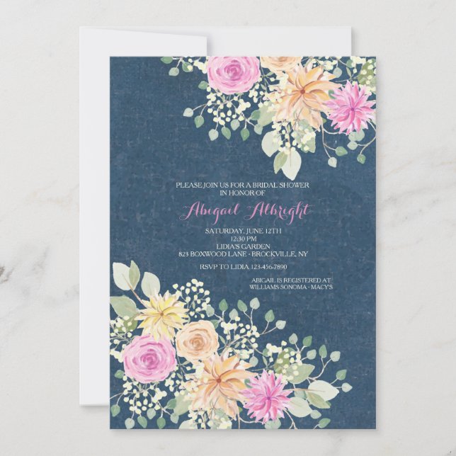 Flowers and Denim Invitation (Front)