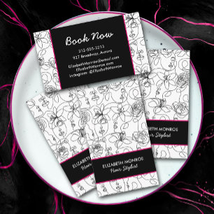 Flowers and Faces Hair Stylist Makeup Business Card