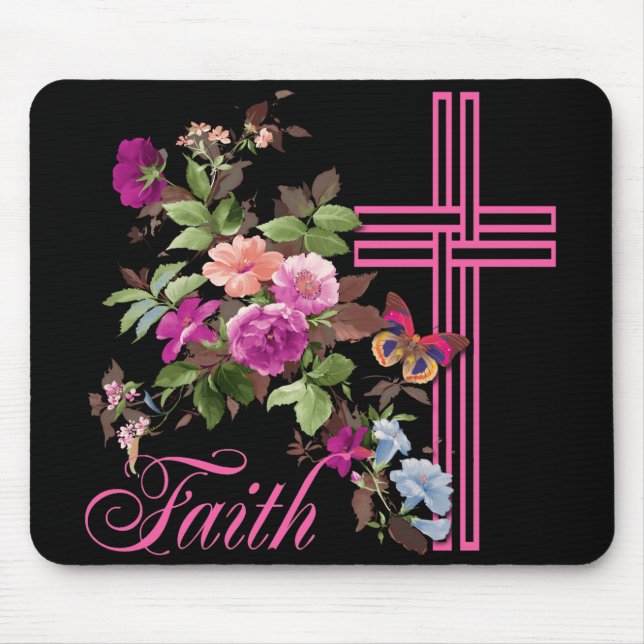 FLOWERS AND FAITH MOUSE PAD (Front)
