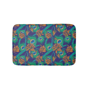 Flowers And Feathers Bath Mat