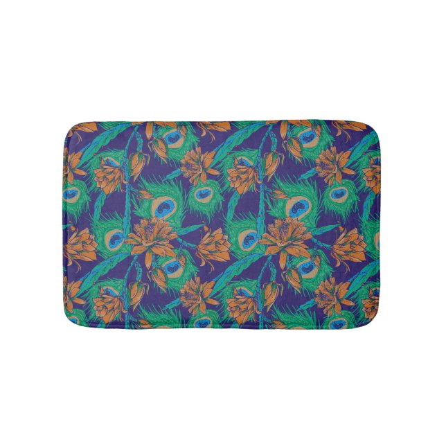 Flowers And Feathers Bath Mat (Front)