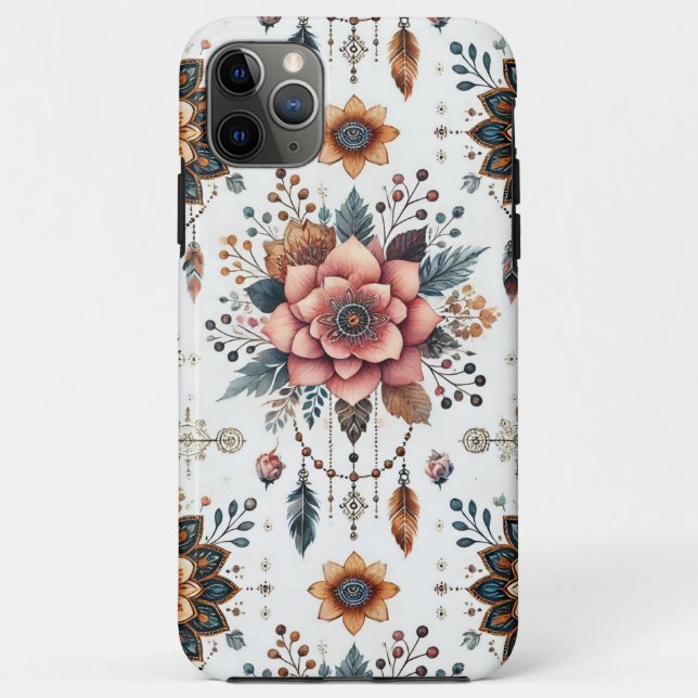 Flowers and Feathers Case-Mate iPhone Case (Back)