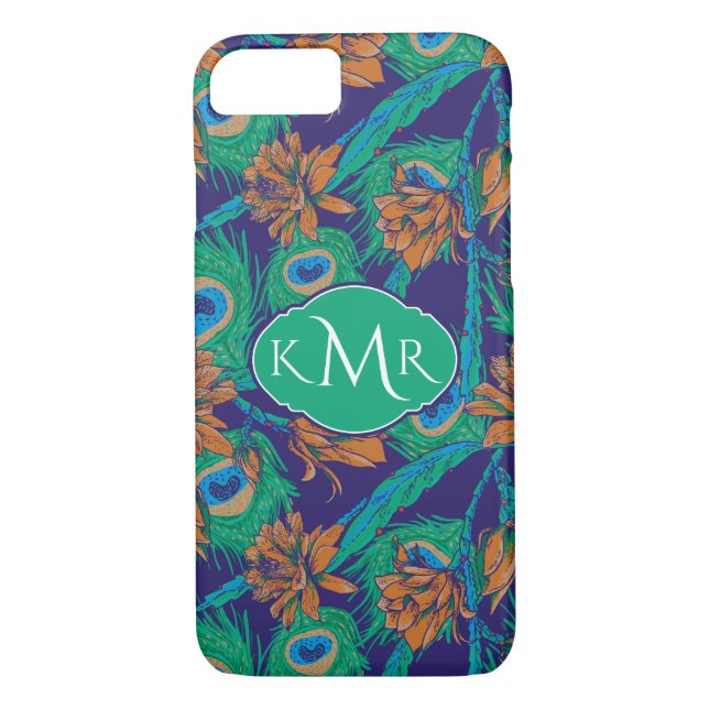 Flowers And Feathers | Monogram Case-Mate iPhone Case (Back)