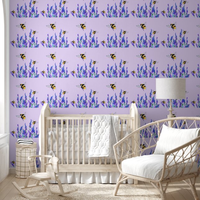 Flowers and Flying Bees Wallpaper (Kids)