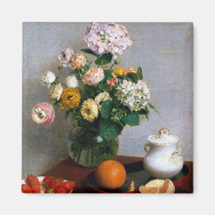 Flowers and Fruit, Henri Fantin-Latour Magnet