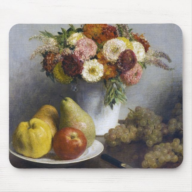 Flowers and Fruit, Henri Fantin-Latour Mouse Pad (Front)