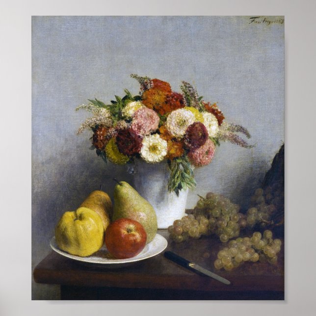Flowers and Fruit, Henri Fantin-Latour Poster (Front)