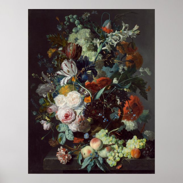 Flowers and Fruit - Jan van Huysum Fine Art Poster (Front)