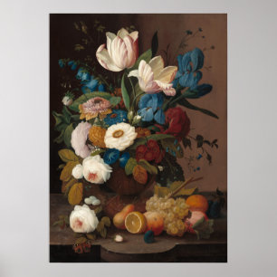 Flowers and Fruit - Severin Roesen Fine Art Poster