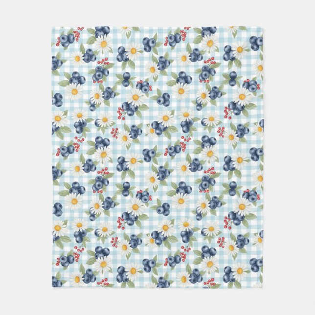 Flowers and Fruits Fleece Blanket (Front)