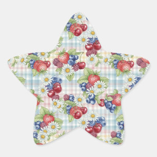 Flowers and Fruits Star Sticker