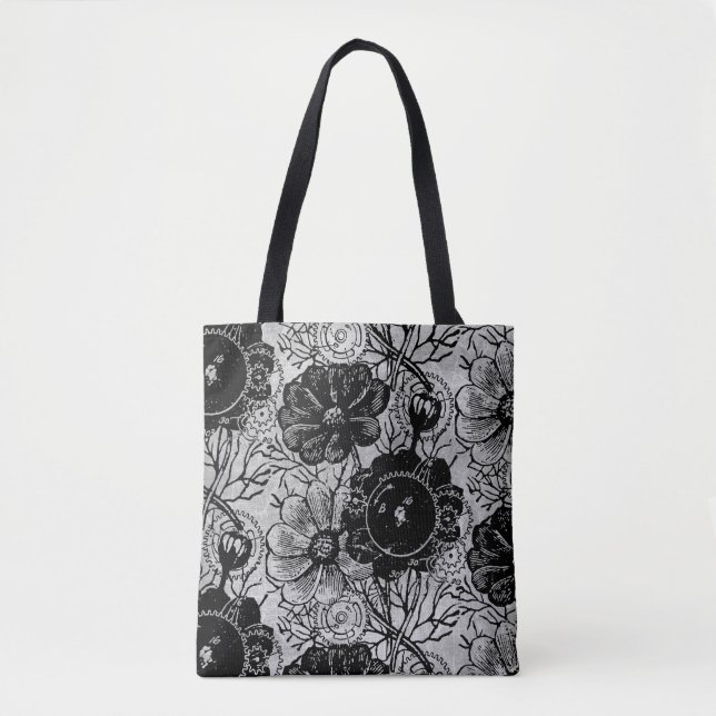 Flowers And Gears Tote Bag (Front)