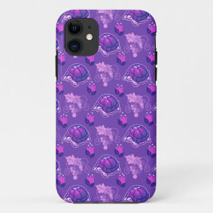 Flowers and Grapes Turtle Pattern iPhone 11 Case