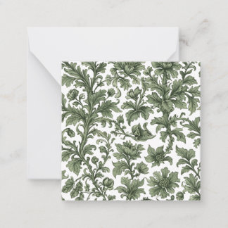 flowers and green leaves card