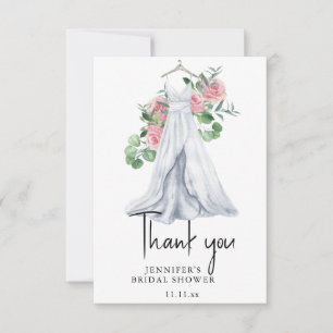 Flowers and greenery - thank you bridal shower  card