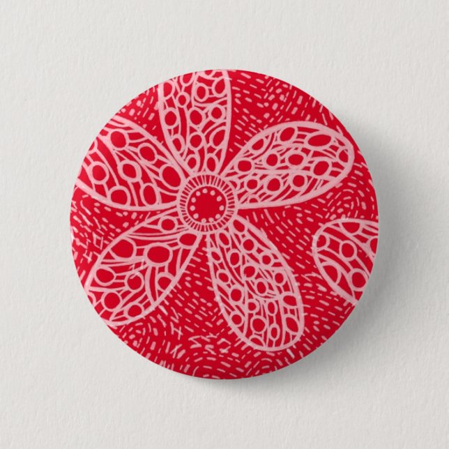 Flowers and Hearts 6 Cm Round Badge (Front)