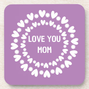 Flowers And Hearts Name Coaster