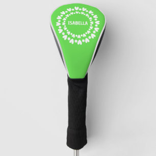 Flowers And Hearts Name Golf Head Cover