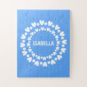 Flowers And Hearts Name Jigsaw Puzzle