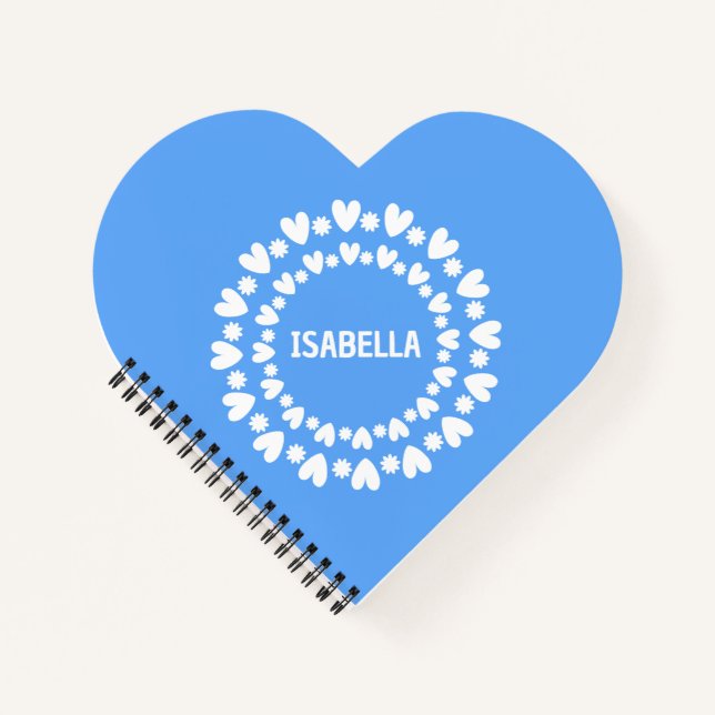 Flowers And Hearts Name Notebook (Front)