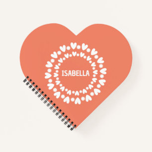 Flowers And Hearts Name Notebook