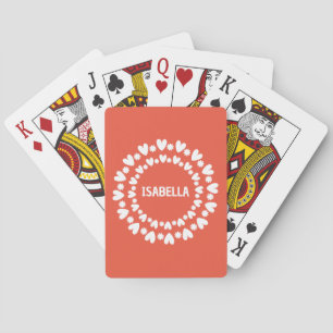 Flowers And Hearts Name Playing Cards