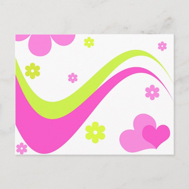 Flowers and hearts - Postcard (Front)