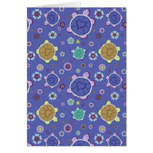 Flowers and Hearts Turtle Pattern