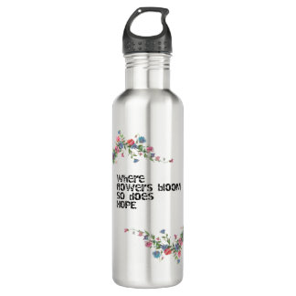 Flowers and hope design 710 ml water bottle