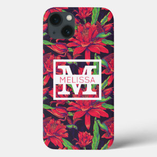 Flowers And Hummingbirds Add Your Name iPhone 13 Case