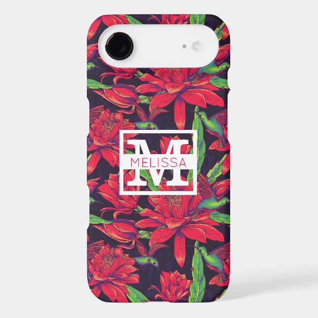 Flowers And Hummingbirds | Add Your Name Case-Mate iPhone Case (Back)