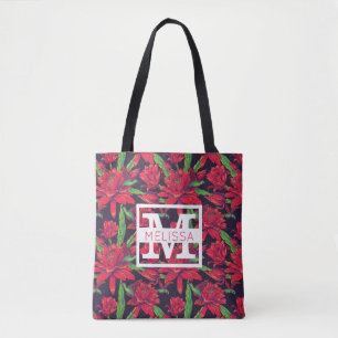 Flowers And Hummingbirds Add Your Name Tote Bag