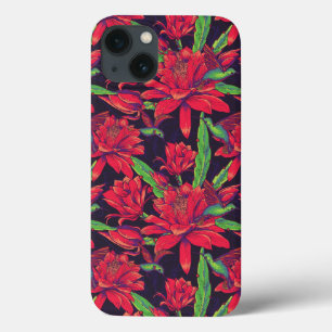 Flowers And Hummingbirds iPhone 13 Case