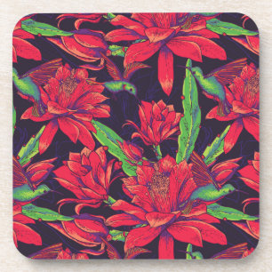 Flowers And Hummingbirds Coaster