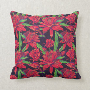 Flowers And Hummingbirds Cushion