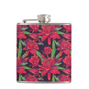 Flowers And Hummingbirds Hip Flask